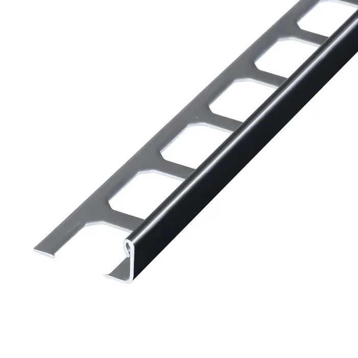 Winkelabschlussprofil Edelstahl Schwarz Glänzend H 8mm L 2,7m