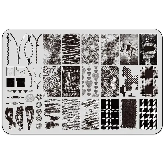 XXL Stamping Schablone Jeans