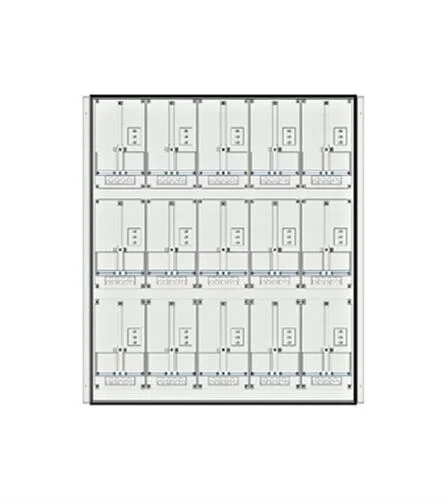 Zählerwanne 3-reihig, 15 Zählerplätze / 27 Modulhöhen