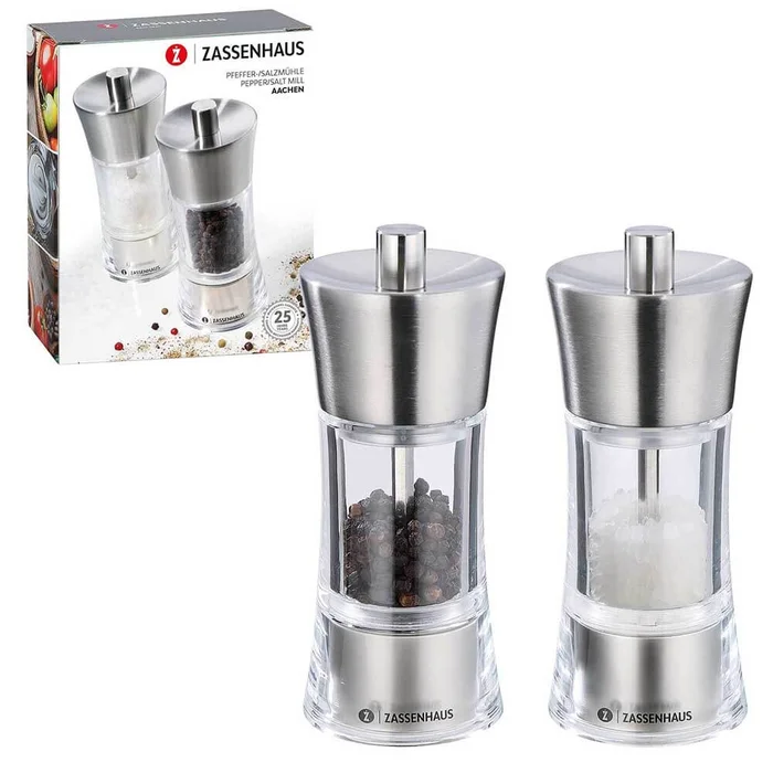 Zassenhaus Mühlen-Set Aachen Edelstahl Acryl 14cm