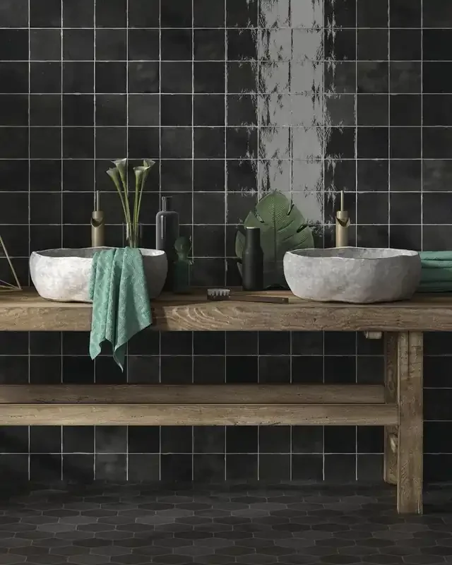 Zellige Wandfliesen Souk Black 13×13 cm