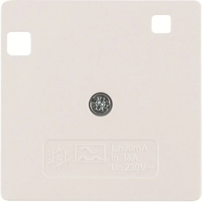 Zentralstück 50 x 50 mm für FI-Schutzschalter polarweiß glänzend