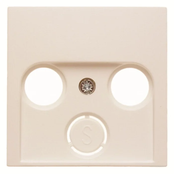 Zentralstück für Antennen-Steckdose 2- u nd 3Loch S.1 weiß, glänzend